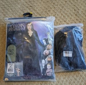 Morticia Addams Family Gothic Halloween Costume and Wig